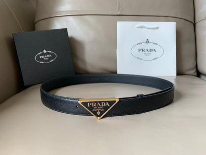 Prada 30mm Saffiano Leather Belt "Black"