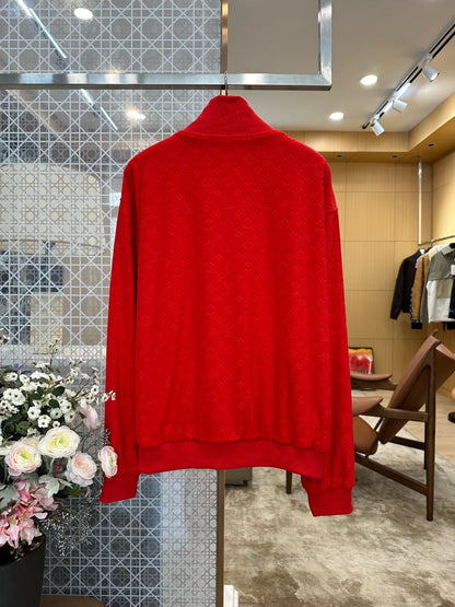 Louis Vuitton Monogram French Terry Track Top "Aurora Red"