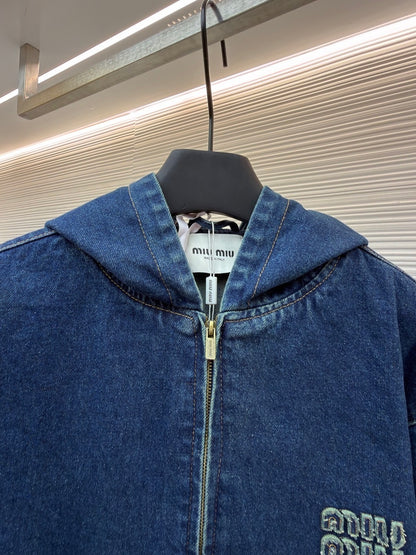 Miu Miu Denim Hoodie Jacket