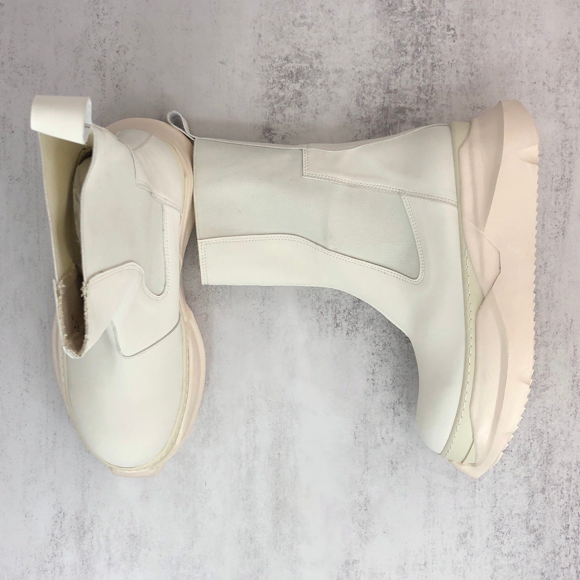 Rick Owens Abstract Beetle Boots "White"