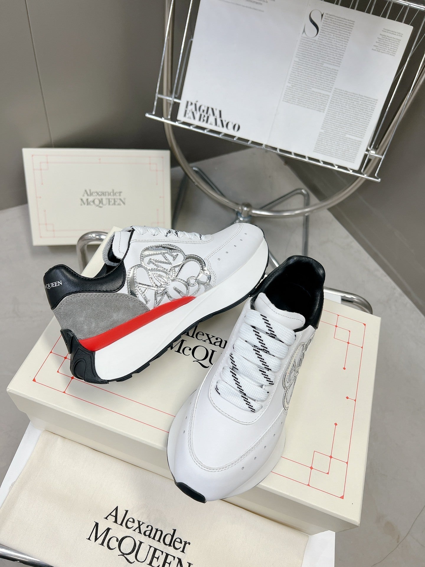 Alexander McQueen Sprint Runner "White-Grey-Red"