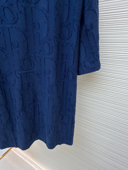 Dior Oblique T-Shirt "Deep Blue Cotton Jersey"