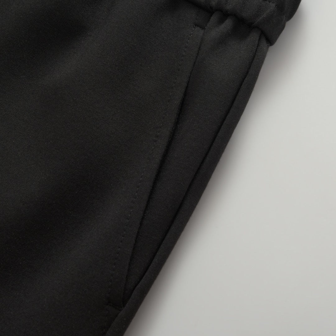 Prada Cotton Fleece Joggers with Re-Nylon Details "Black"