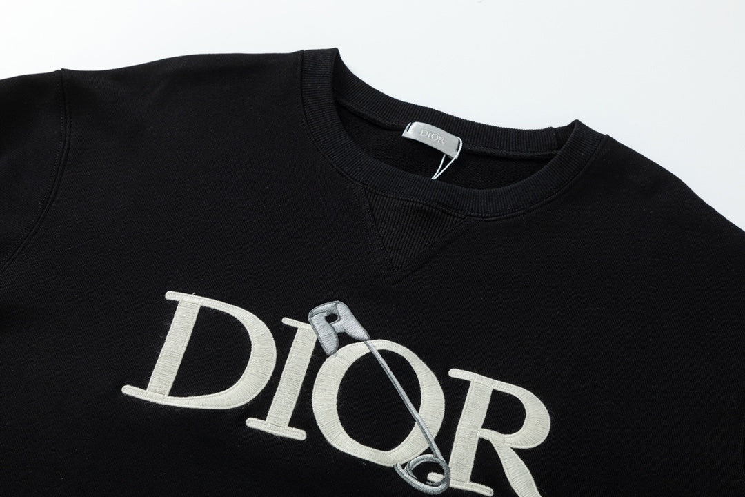 Dior x Judy Blame Safety Pin Logo Embroidered Sweatshirt "Black"