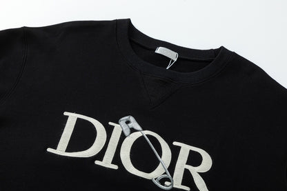 Dior x Judy Blame Safety Pin Logo Embroidered Sweatshirt "Black"