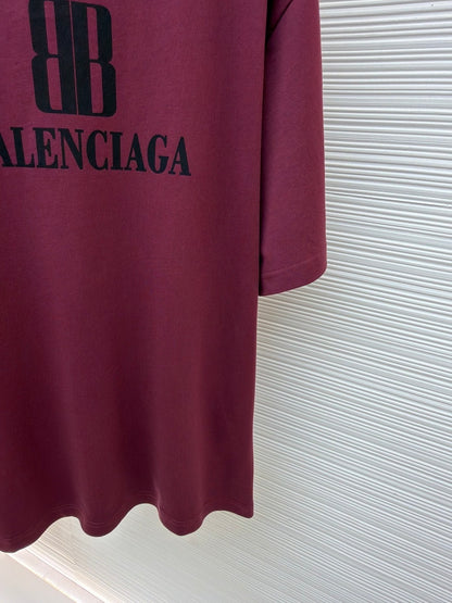 Balenciaga Nano BB T-Shirt "Burgundy"