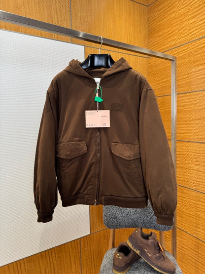 Miu Miu Denim Bomber Jacket "Brown"