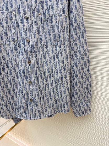 Dior Overshirt "Blue and White Dior Oblique Kasuri Cotton Denim"