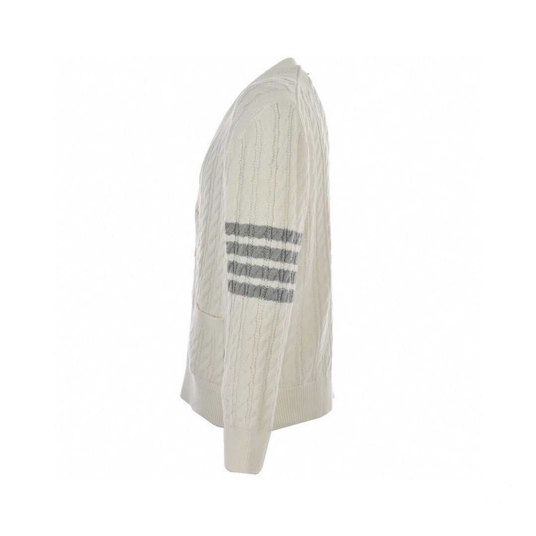 Thom Browne 4-Bar Cardigan "White"