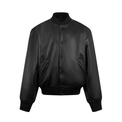 Balenciaga Leather Bomber Jacket "Black"
