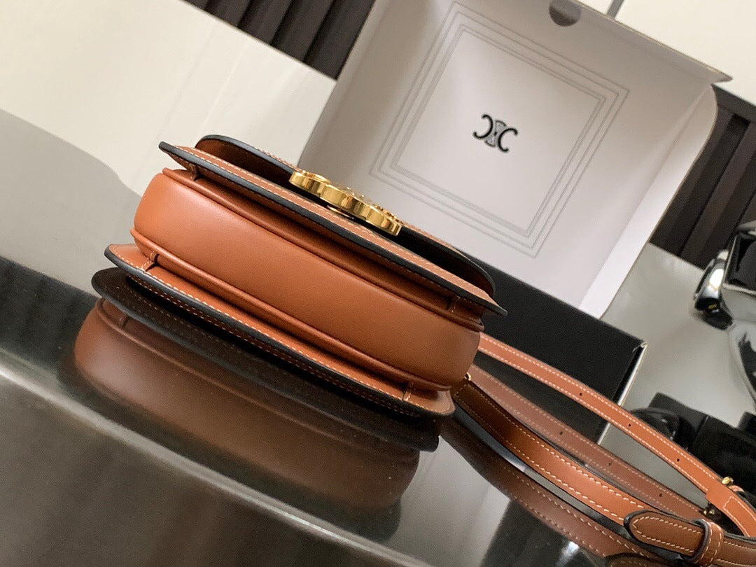 Celine Mini Besace Clea in Triomphe Canvas and Calfskin