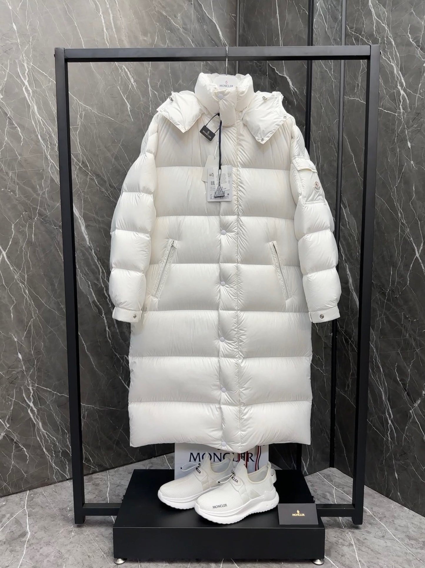Moncler Hanoverian Long Down Jacket "White"