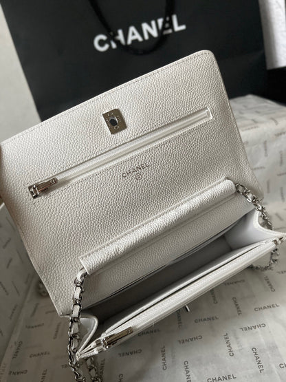 Chanel Quilted Caviar Leather Classic Wallet on Chain