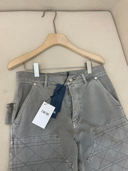 Dior Cannage Carpenter Jeans "Gray Cotton Twill"