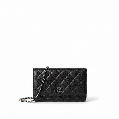 Chanel Quilted Caviar Leather Classic Wallet on Chain