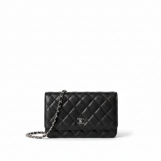 Chanel Quilted Caviar Leather Classic Wallet on Chain