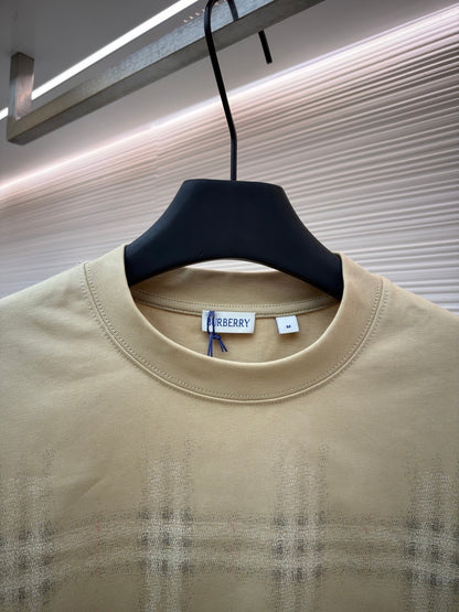 Burberry Gradient Check Cotton T-Shirt "Sand Beige"
