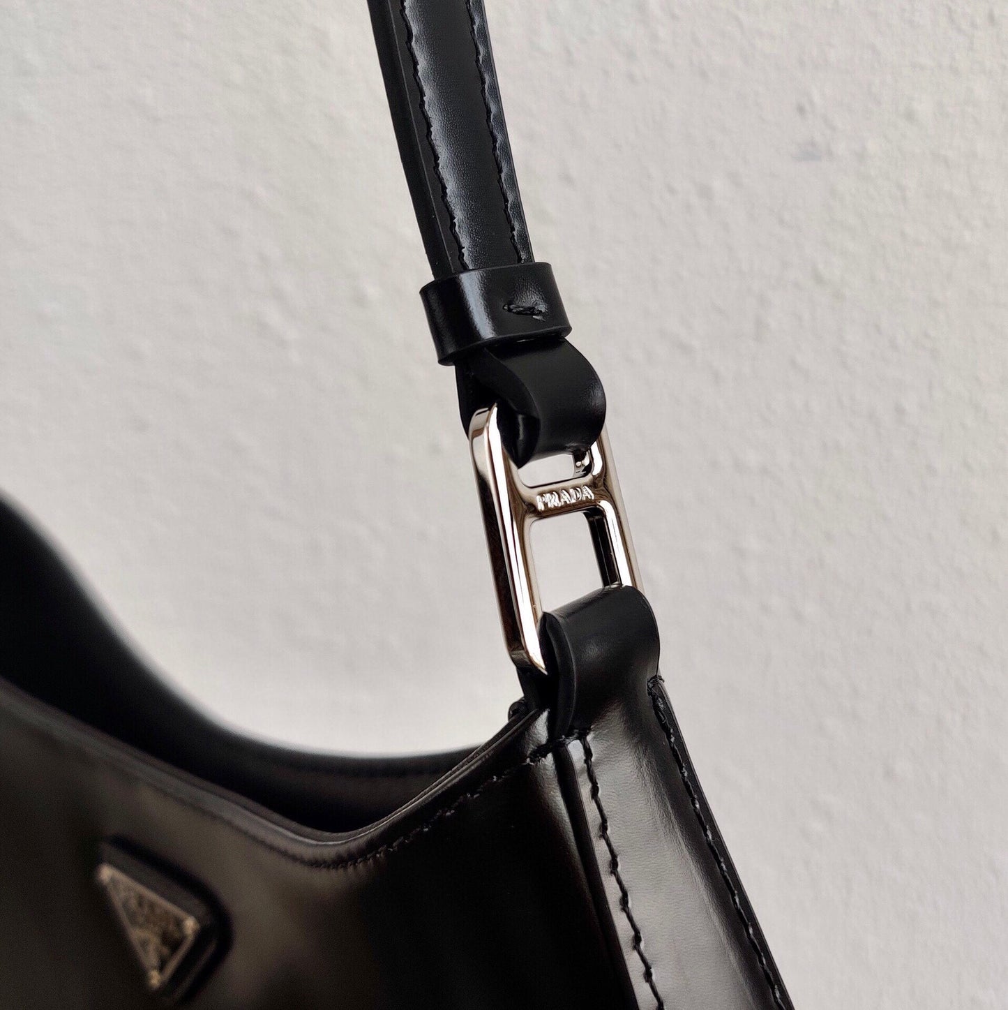 Prada Cleo Brushed Leather Shoulder Bag