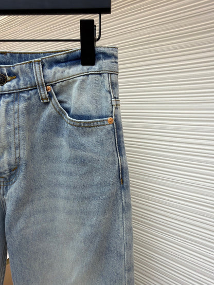 Gucci Washed Denim Pant with GG turn ups