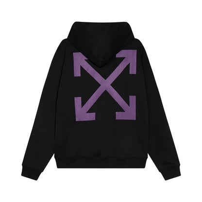 Off-White Arrow Caravaggio Mercy Skate Hoodie "Black-Purple"