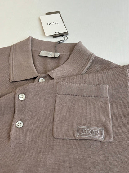 Dior Icons Polo Shirt "Beige Cotton and Silk Jersey"