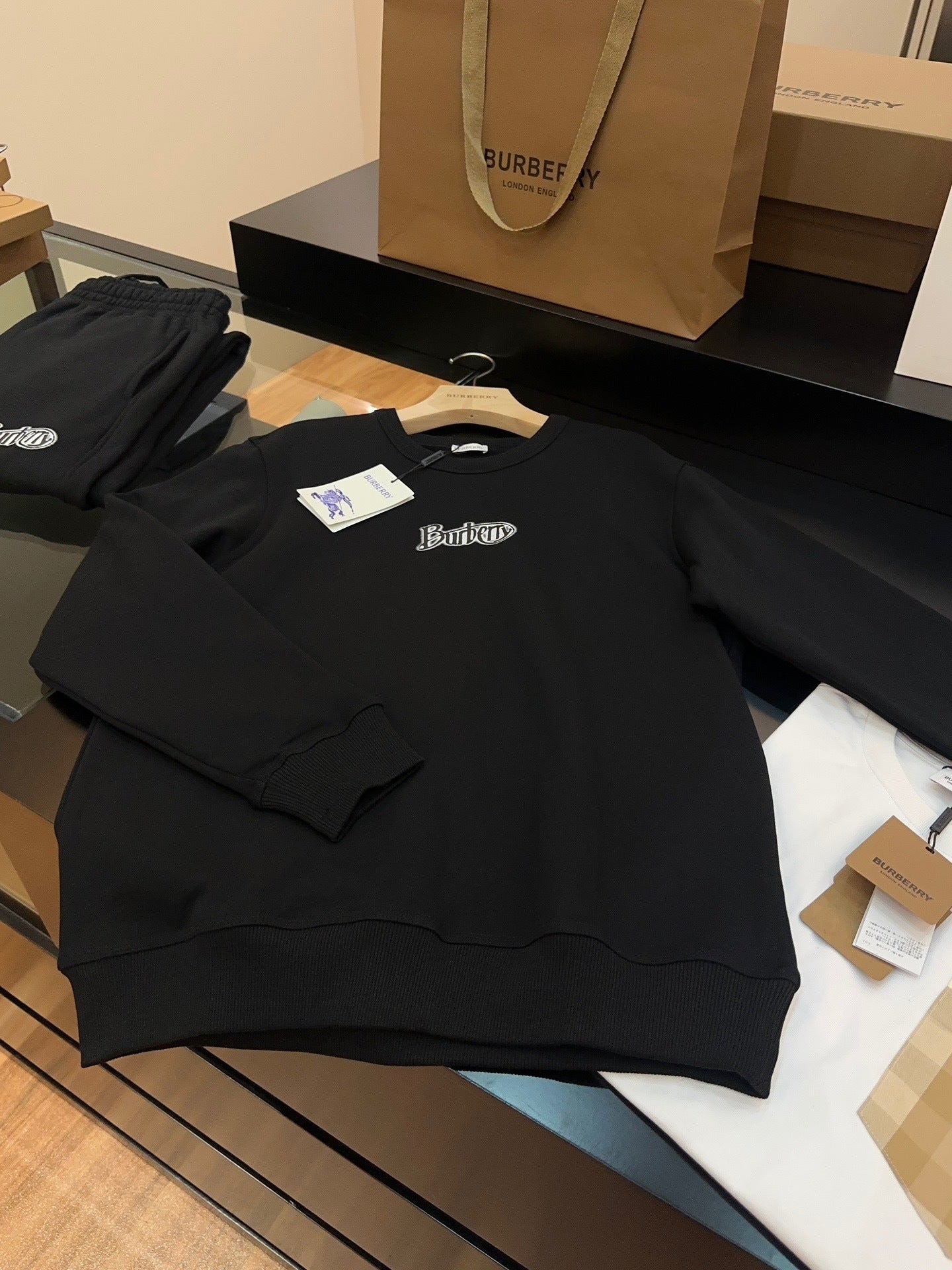 Burberry Logo Cotton Blend Sweatshirt "Black"