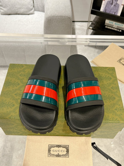 Gucci Slide Sandal with Web "Black"