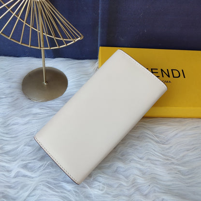 Fendi Roma Continental Cream Leather Wallet