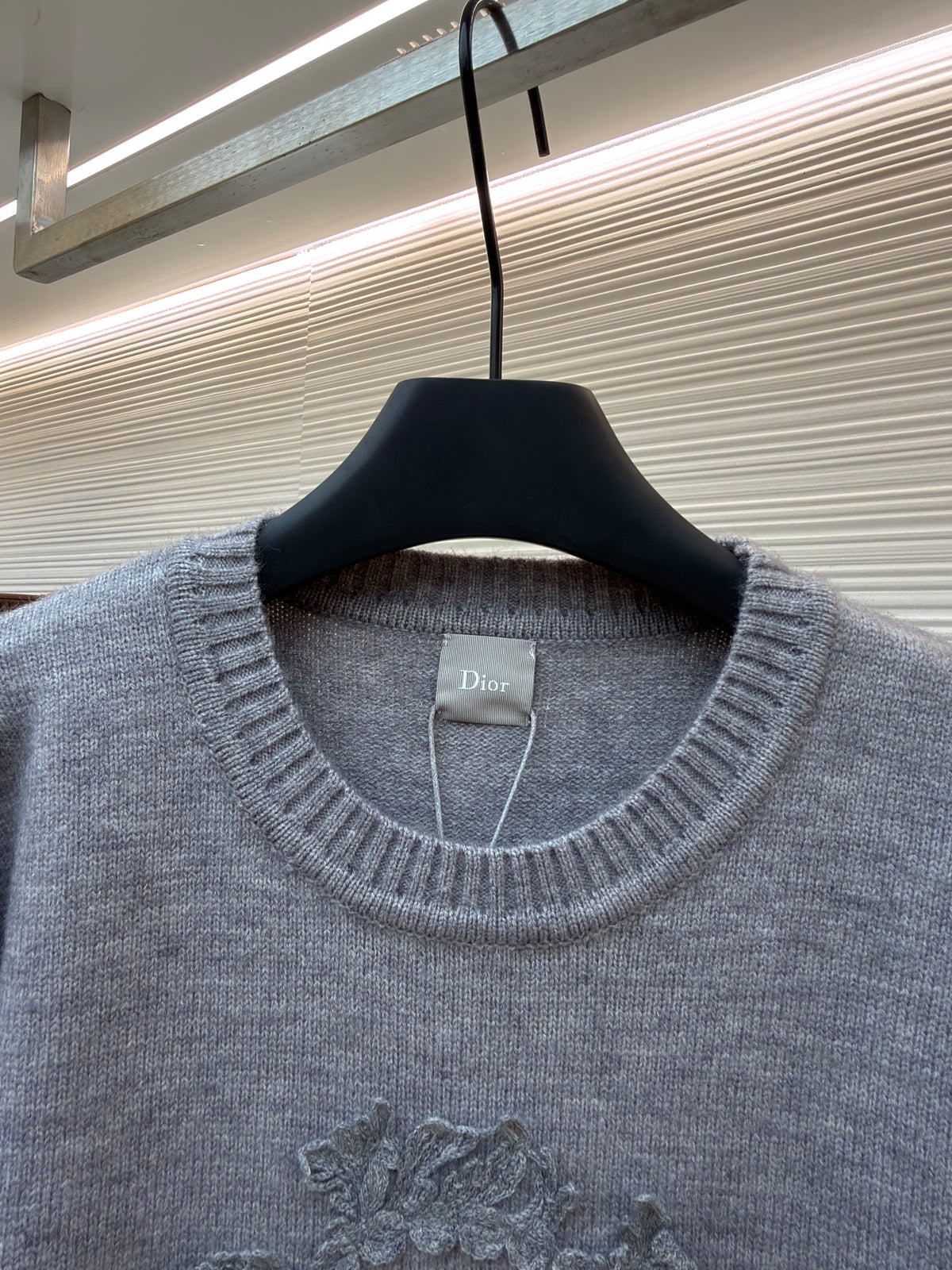 Dior Médaillon Sweater "Gray Wool-Alpaca Knit"