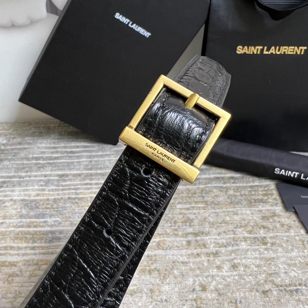 Saint Laurent Le 5 a 7 in Crocodile-Embossed Leather