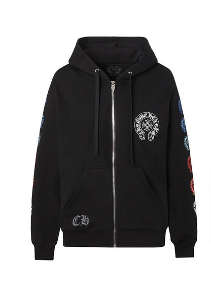 Chrome Hearts Zip-Up Hoodie "Black-Multicolour"