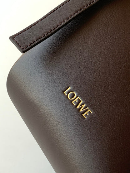 Loewe Hammock Flip Bag in Classic Calfskin "Dark Chestnut"