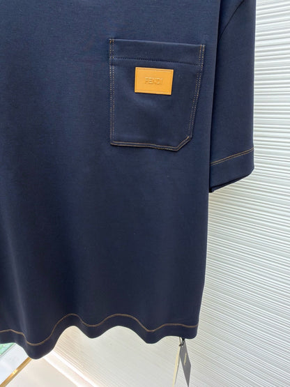 Fendi Cotton T-shirt "Dark Blue"