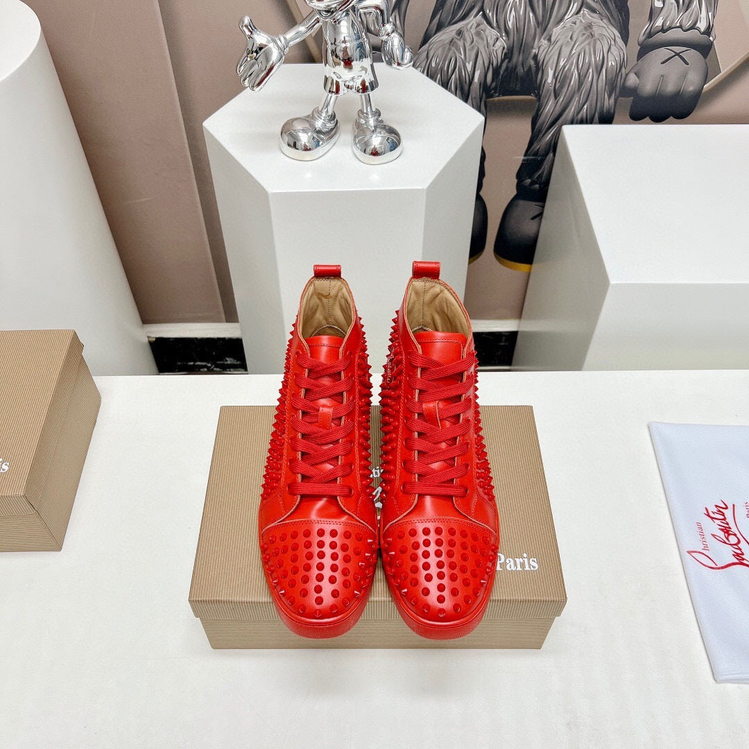 Christian Louboutin High-Top Louis Spike "Red"