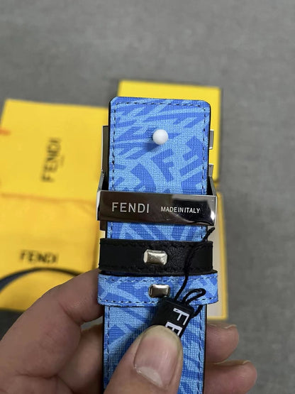 Fendi x Sarah Coleman Fisheye Logo Belt "Black-Blue"