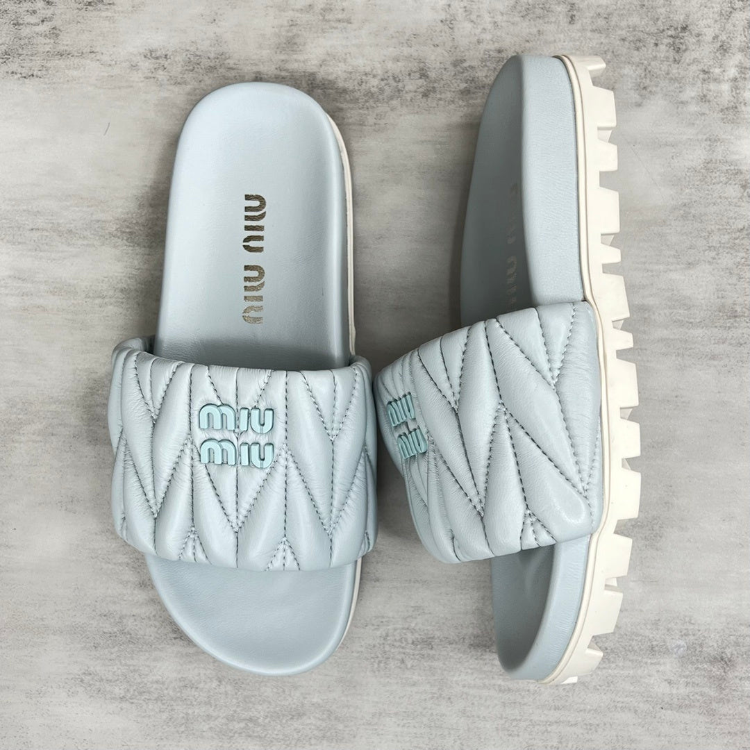 Miu Miu Slides "Baby Blue-White"