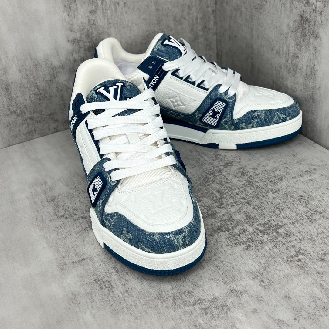Louis Vuitton Trainers "White-Blue Denim"