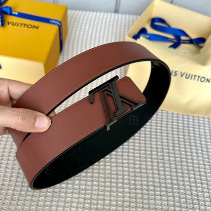 Louis Vuitton Reversible Dimension Leather Belt "Black" and "Brown"
