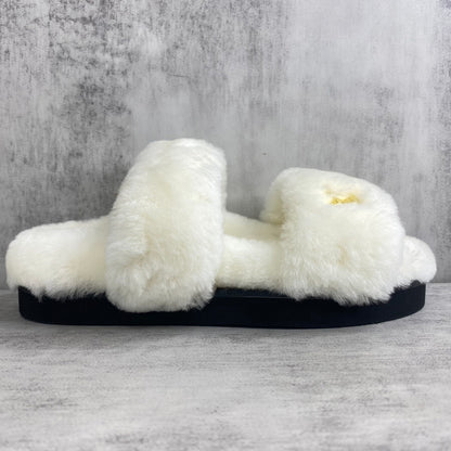 Louis Vuitton Fur Sandals "White"
