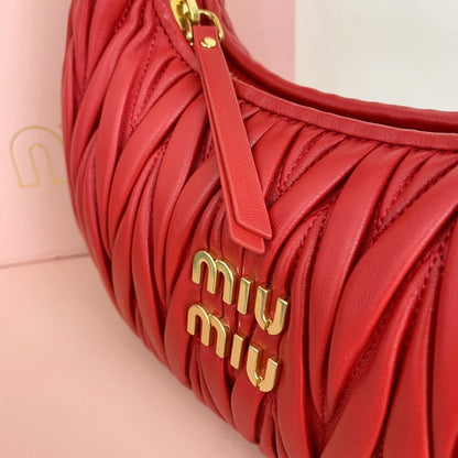 Miu Miu Wander Matelassé Nappa Leather Hobo Bag
