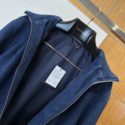 Louis Vuitton Monogram Embossed Tracksuit Jacket "Navy"