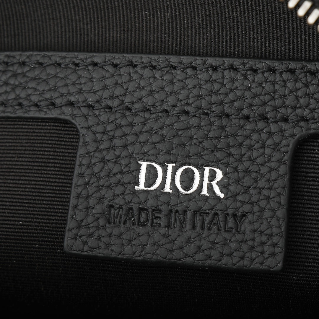 Dior Rider Zip Messenger Bag "Black Dior Gravity Grain Leather & Grained Calfskin"