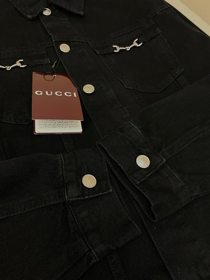 Gucci Cotton Denim Jacket with Horsebit