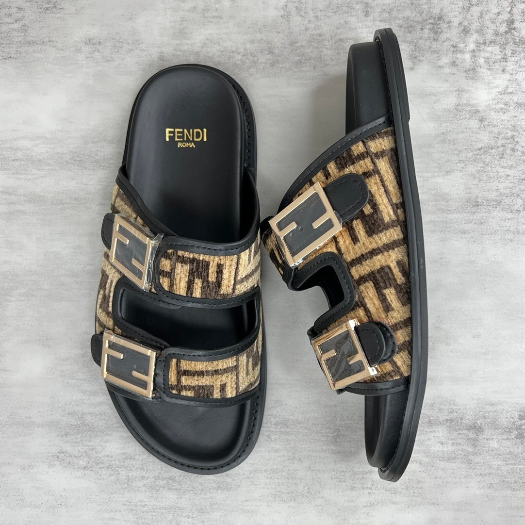 Fendi Sandals "Black-Beige"