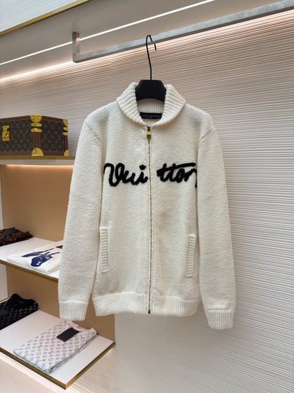 Louis Vuitton Embroidered Signature Zippered Blouson "Milky White"
