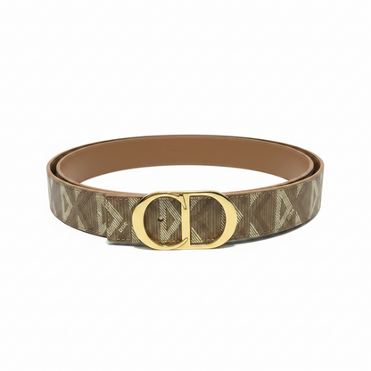 Dior CD Diamond 35mm Reversible CD Icon Belt "Beige"