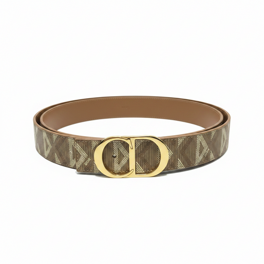 Dior CD Diamond 35mm Reversible CD Icon Belt "Beige"