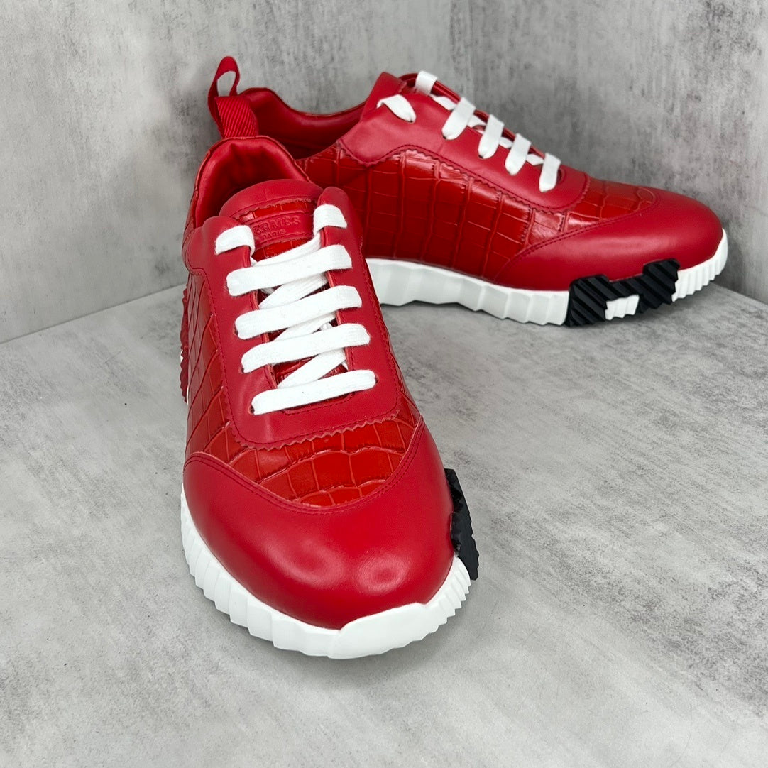Hermes Bouncing Sneakers "Red Crocodile Pattern"