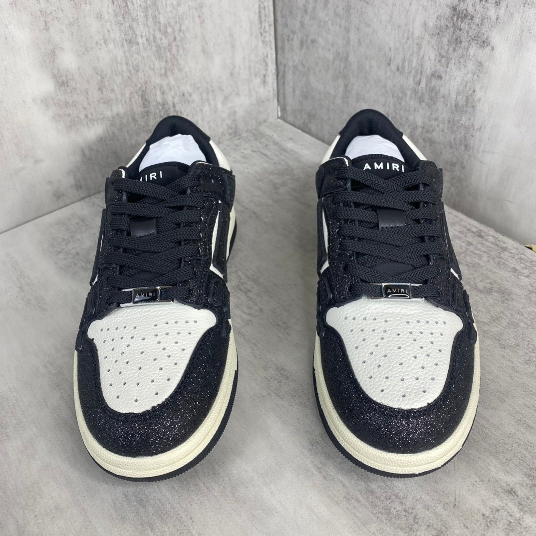 Amiri Skel Top Low "Black-White" Crystal