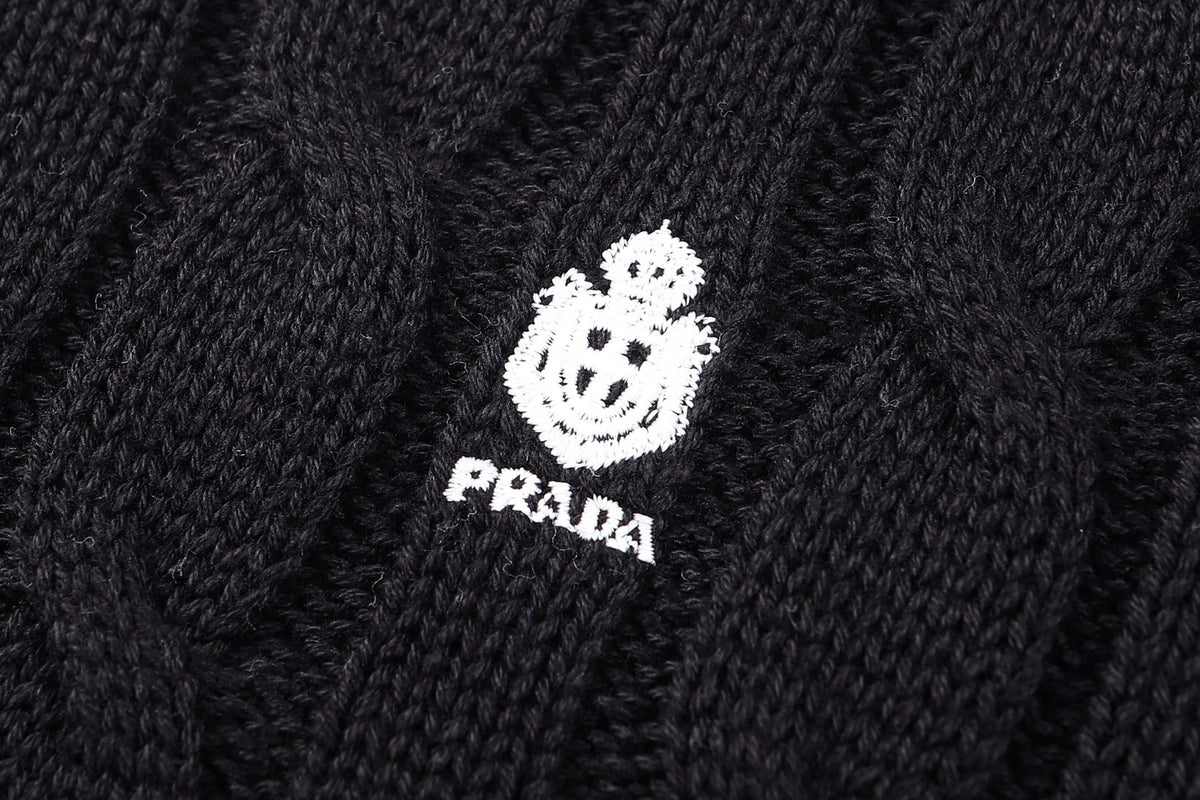 Prada Cotton Crew-neck Sweater "Black"